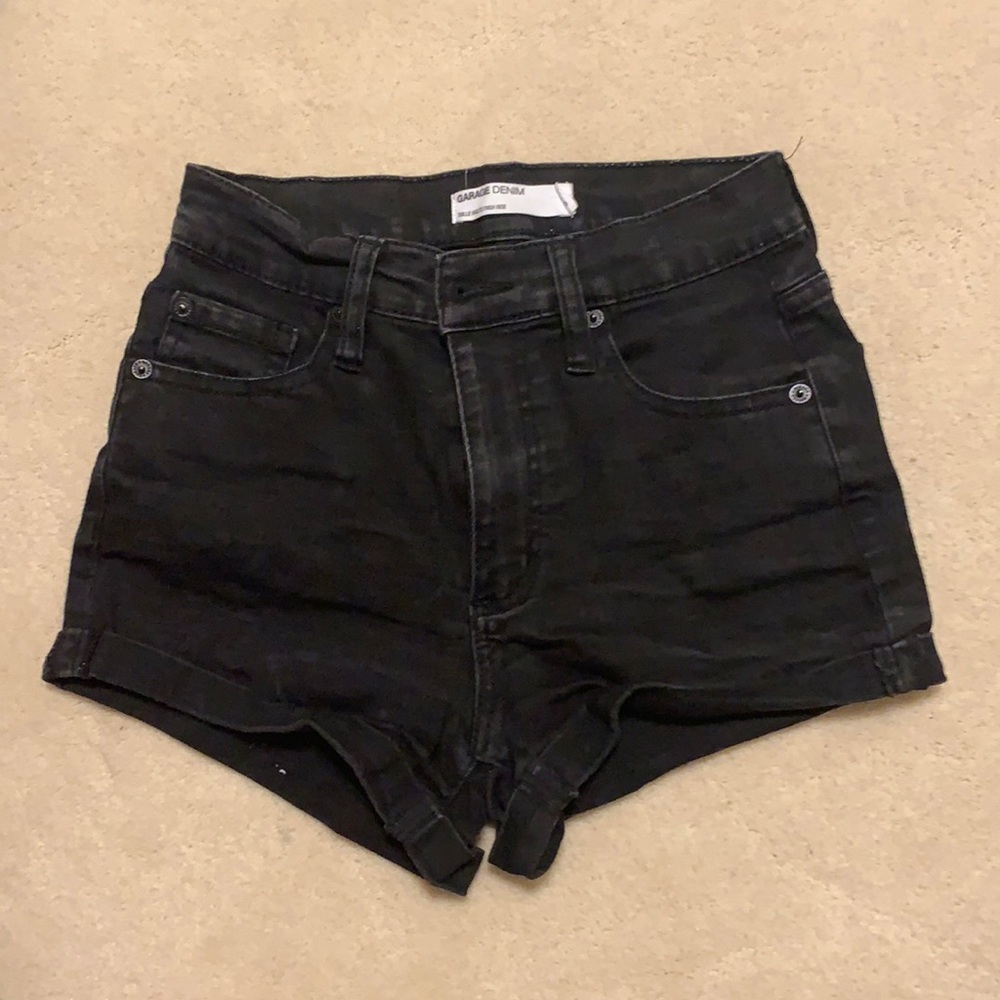 black jean shorts